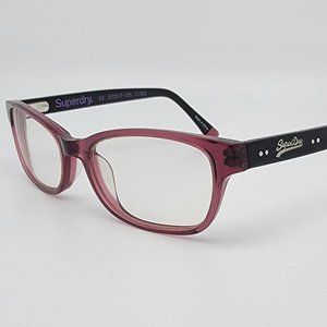 SuperDry Eva C:162 Gloss Plum Crystal Eyeglasses Frame w/ Flexhinge 51-17-135